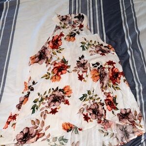 American Eagle Outfitters Floral Halter Top - White and Multicolor